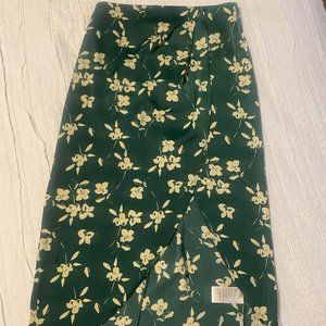 Green Floral Urban Outfitters Midi Skirt